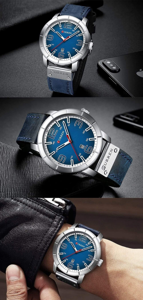 Planet Gates red black watch Men's Quartz Wristwatches Male Clock Top Brand Luxury Reloj Hombres Leather Wrist Watches with Calendar