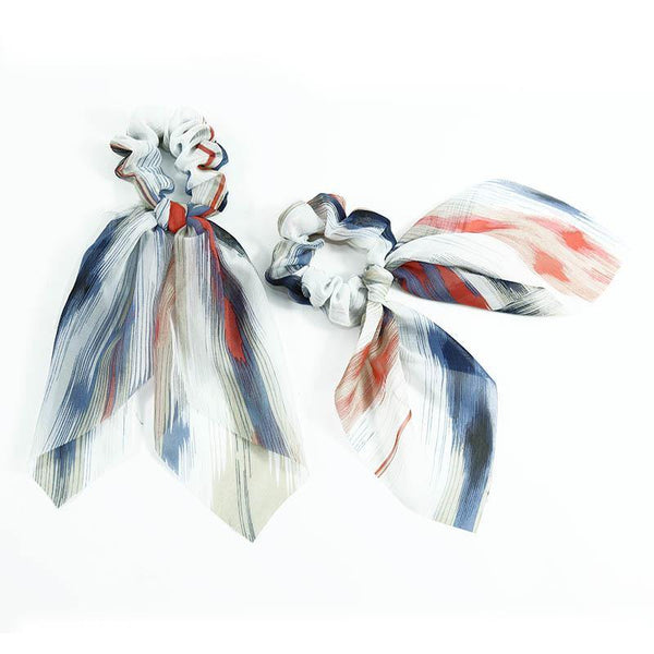 Chiffon Ribbons Hairband Elastic Hair Rope Hair Tie Floral Scrunchie Women Ponytail Holder Rubber Headbands Accessories