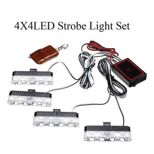 Planet Gates Red Blue / 4X4 LED Set 4X4 LED Strobe Warning Police Light Wireless Remote For Car Truck Emergency DRL Day Running Ambulance Firemen Light