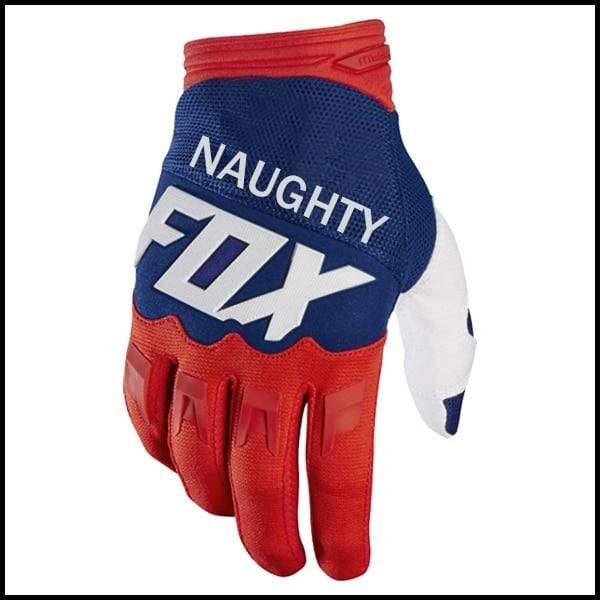 Planet Gates Red Blue / L Naughty Fox MX Motocross Racing Gloves Enduro Mountain Bicycle Riding Gloves