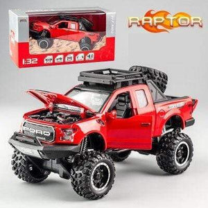 Planet Gates Red-Box 1:32 Ford Raptor F150 Big Wheel Alloy Diecast Car Model Car Pull Back Vehicle Collection Children Toy Car Gifts