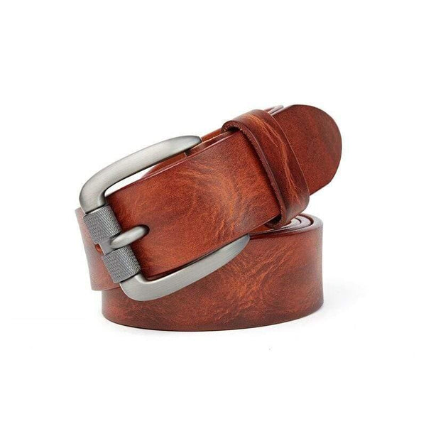 Fashion Men's Belt Top Natural Genuine Leather Sturdy Buckle Men Vintage Belt Suitable For Jeans Casual Pants Cummerbund