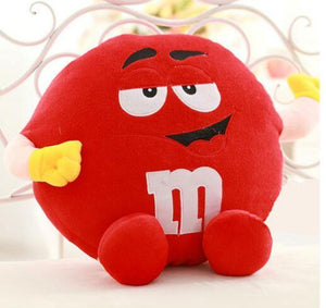Candice Guo! Plush Toy Stuffed Doll Funny Expressions M&M's Chocolate Buttons Bean Cushion Creative Birthday Christmas Gift 1pc