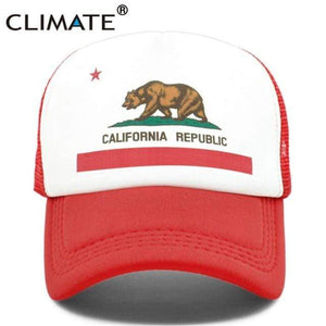 Planet Gates Red Cap / Adult 55to58cm Head California Trucker Cap Men Bear California Republic Flag Cap  Funny Hip Hop Hat Cap Cool Summer Mesh Cap Adult  Kids Kid