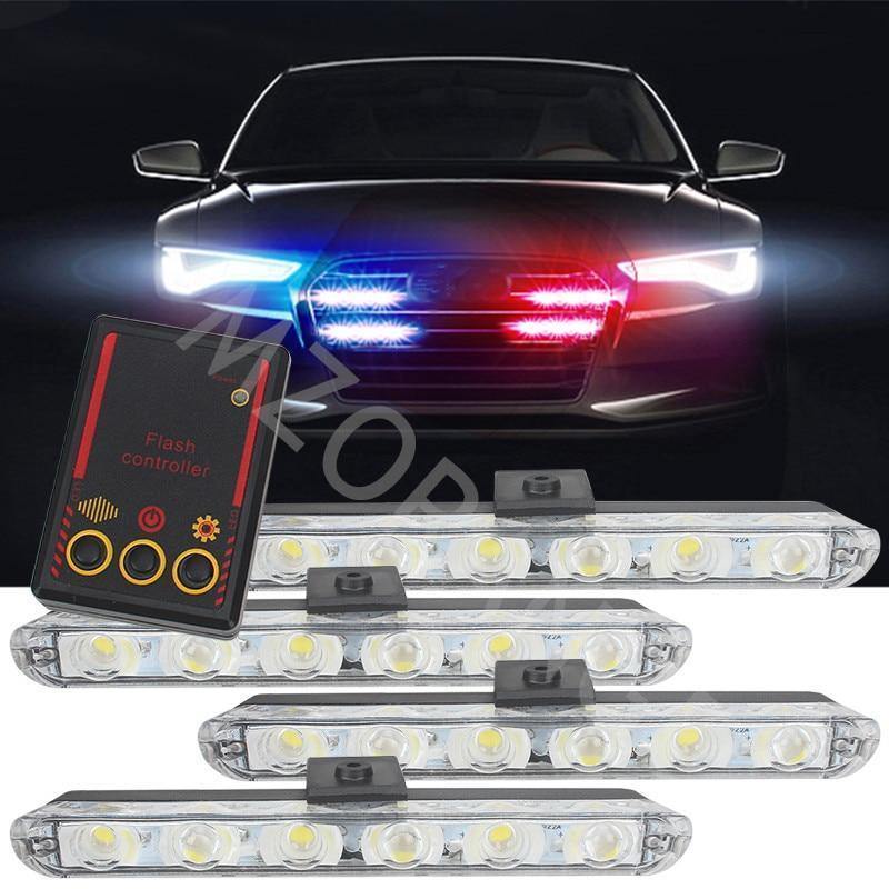 Planet Gates Red Car Truck Emergency Light Flashing Firemen Lights 4*6 Led Car-Styling Ambulance Police Light Strobe Warning Light DC 12V