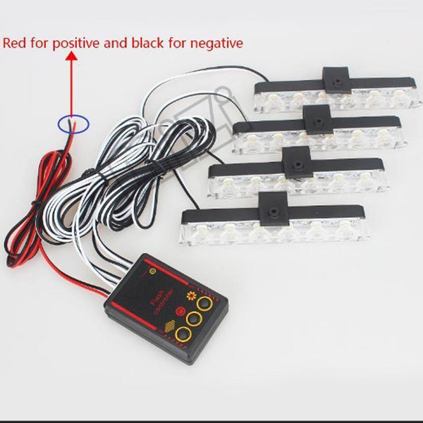 Planet Gates Red Car Truck Emergency Light Flashing Firemen Lights 4*6 Led Car-Styling Ambulance Police Light Strobe Warning Light DC 12V