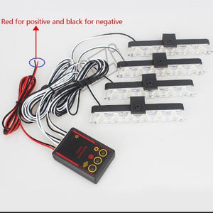 Planet Gates Red Car Truck Emergency Light Flashing Firemen Lights 4*6 Led Car-Styling Ambulance Police Light Strobe Warning Light DC 12V