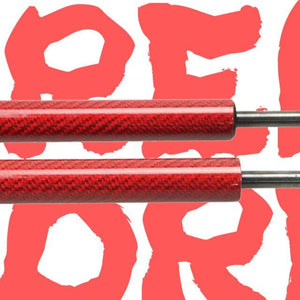 Planet Gates RED CARBON FIBER / China Alfa Romeo MiTo 2008-2018 Front Bonnet Hood Modify Gas Struts Carbon Fiber Spring Damper Lift Support Absorber