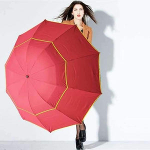 Planet Gates Red / China 130cm Big Top Quality Umbrella Men Rain Woman Windproof Large Paraguas Male Women Sun 3 Floding Big Umbrella Outdoor Parapluie