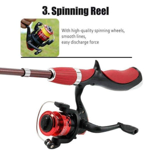 Planet Gates Red / China Carbon Fiber Rod Superhard Boat Ice Fly Lure Fishing Rod With High Quality Fishing Reel Fishing Tackle set De Pesca