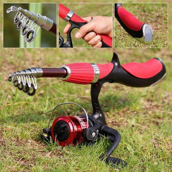 Planet Gates Red / China Carbon Fiber Rod Superhard Boat Ice Fly Lure Fishing Rod With High Quality Fishing Reel Fishing Tackle set De Pesca