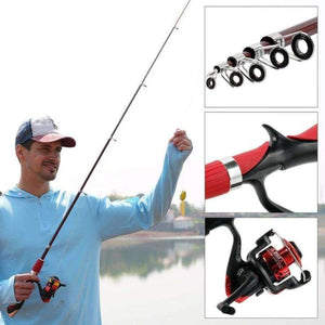 Planet Gates Red / China Carbon Fiber Rod Superhard Boat Ice Fly Lure Fishing Rod With High Quality Fishing Reel Fishing Tackle set De Pesca