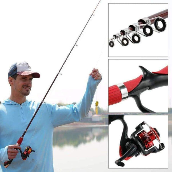 Planet Gates Red / China Carbon Fiber Rod Superhard Boat Ice Fly Lure Fishing Rod With High Quality Fishing Reel Fishing Tackle set De Pesca