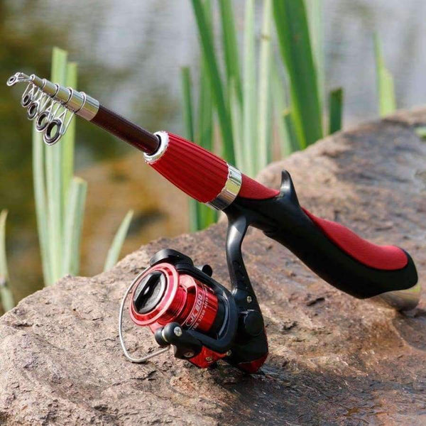 Planet Gates Red / China Carbon Fiber Rod Superhard Boat Ice Fly Lure Fishing Rod With High Quality Fishing Reel Fishing Tackle set De Pesca