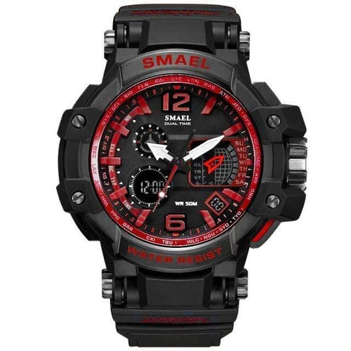 Planet Gates Red / China Men Watches White Sport Watch LED Digital 50M Waterproof Casual Watch S Shock Male Clock 1509 relogios masculino Watch Man
