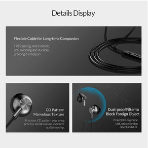 Planet Gates Red / China ORICO Original In-Ear Earphone Noise Isolating Metal Hi-fi Earphone Sport Headset with Mic for Mobile phone Universal for MP4