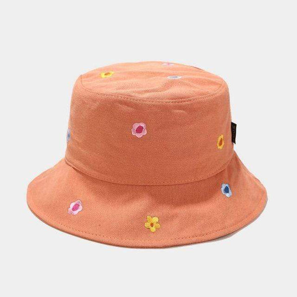 Planet Gates Red Cotton flower embroidery Bucket Hat Fisherman Hat outdoor travel hat Sun Cap Hats for Men and Women 250