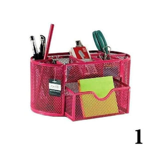 Planet Gates Red Creative Metal Iron Wire Desk Pen Holder Laege Capacity Office Desk Accessories Desk Organizer Office Desk Supplies