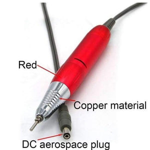 Planet Gates Red-DC-C 1 Nail Drill Handle Handpiece For Electric Nail Art Manicure + Pedicure Drill Machine Accessory Tool DC 3V-DC 18V 1A