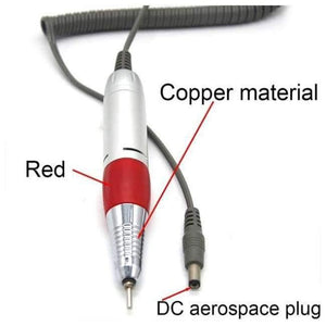 Planet Gates Red-DC-C Nail Drill Handle Handpiece For Electric Nail Art Manicure + Pedicure Drill Machine Accessory Tool DC 3V-DC 18V 1A