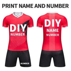 Planet Gates red DIY / XL Jersey Men France Team Training Uniform Sets Futebol Football Suits Breathable Sport Clothing High Quality Shirts JIANFEI