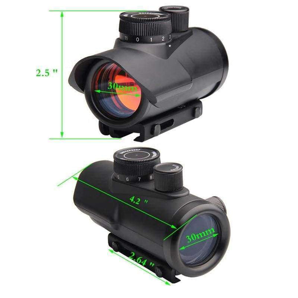 Planet Gates Red Dot Sight Scope Holographic 1 x 30mm 11mm & 20mm Weaver Rail Mount for Tactical Hunting  5-0040
