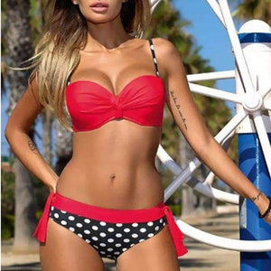 Planet Gates Red Dots / S S-XXL Swimwear Women Brazilian Bikini Push Up Swimsuit Female Biquini Women Swim Suit Beachwear Swimming Bathers