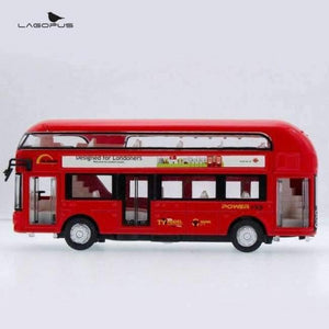 Planet Gates RED Double-decker Bus Alloy Mini Model Car Toys Sightseeing Bus Vehicles Urban Transport Vehicles Commuter vehicles