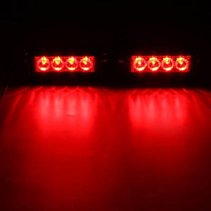 Planet Gates Red Emergency Strobe Light Bar  8 LED Dash Flash Warning Lamp Traffic Light Roadway Safety