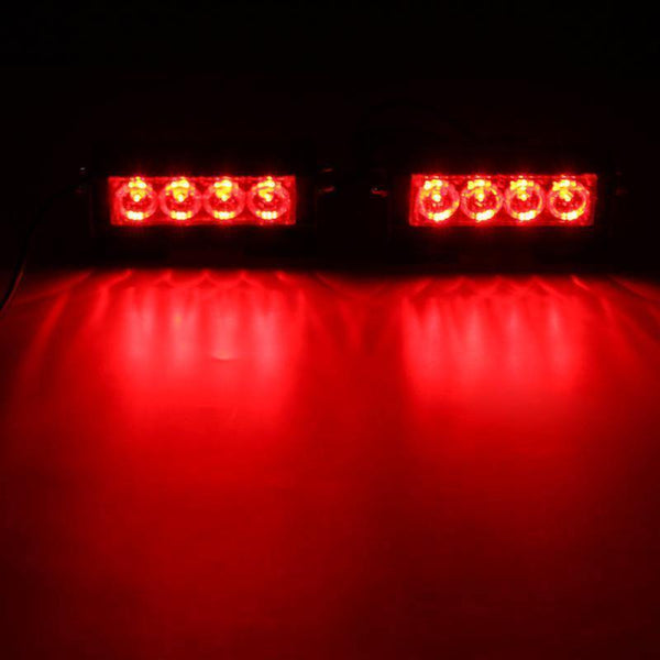 Planet Gates Red Emergency Strobe Light Bar  8 LED Dash Flash Warning Lamp Traffic Light Roadway Safety