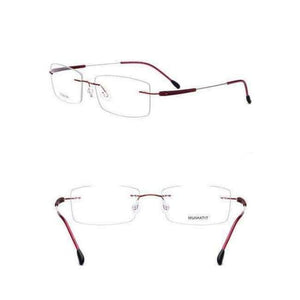 Planet Gates Red EOOUOOE Brand Design Titanium Women Men Unisex Rimless Glasses Prescriptio Spectacles Oculos Eyewear Gafas Opticas Glasse Frame