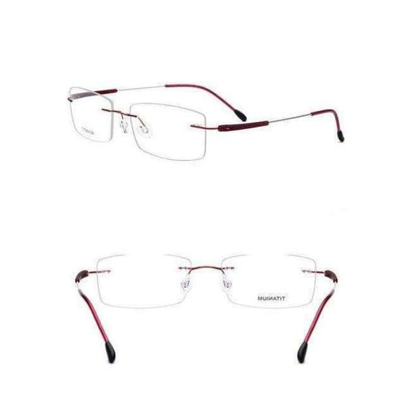 Planet Gates Red EOOUOOE Brand Design Titanium Women Men Unisex Rimless Glasses Prescriptio Spectacles Oculos Eyewear Gafas Opticas Glasse Frame