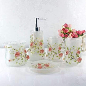 Planet Gates Red Fashion bathroom supplies resin set of five pieces wash bath tubs Europe type bath products toothpaste receive a suit