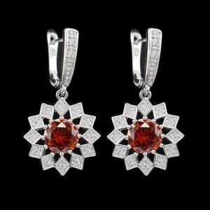 Planet Gates Red Fashion Blue Zircon Silver 925 Jewelry Hanging Drop Dangle Earrings For Women With Stones Free Gift drop ship