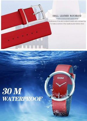 Planet Gates Red Fashion Elegant Lady  Leather Wrist Watch Waterproof Casual Quartz Watch for Women Relogio Feminino