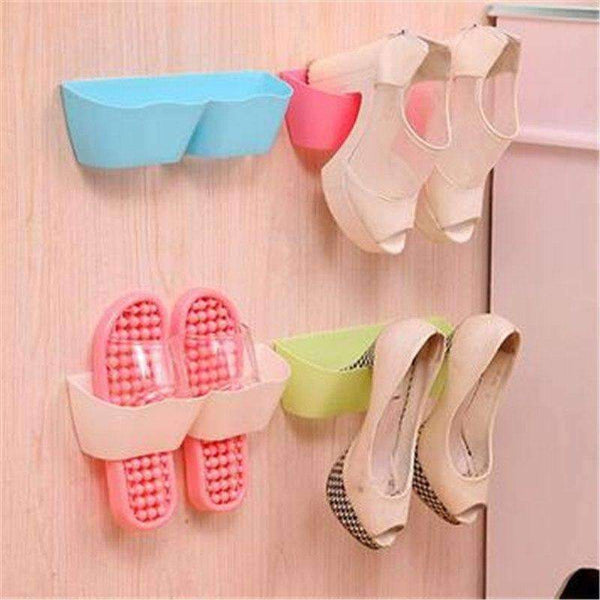 Planet Gates Red Fashion three-dimensional wall hung shoe shelf rack storage Candy color paste home furniture cabinet DIY bathroom