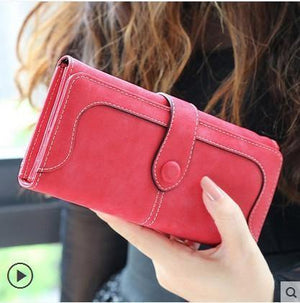 Planet Gates Red Fashion Women  Wallet Matte Stitching Women Long Brand Purse Clutch 9 Colour Handbag Wristlet  free shipping