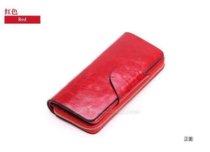 Planet Gates red Female Wallets Zipper Genuine Leather Long Design Lovers Men/Women Wallets Mobile phone clutch