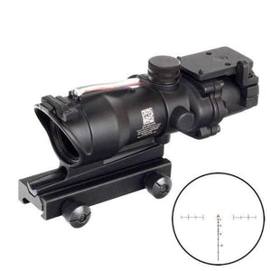 Planet Gates Red Fiber Chevron Hunting 4X32 Real Fiber Optics Chevron BDC Reticle Red Green Illuminated Riflescope for Rifle .223 .308 Caliber