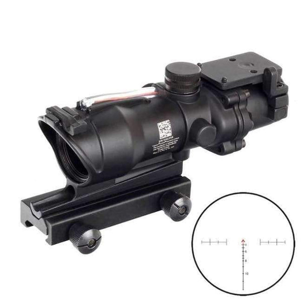 Planet Gates Red Fiber Chevron Hunting 4X32 Real Fiber Optics Chevron BDC Reticle Red Green Illuminated Riflescope for Rifle .223 .308 Caliber