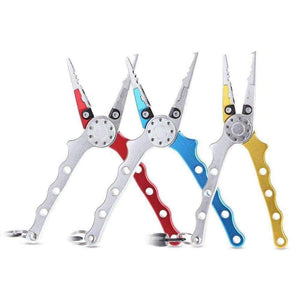 Planet Gates red Fishing Plier Aluminium Alloy Light Lure Grip Plier Scissor Pincer Nipper Wire Cutter Fishing Kit With Pouch