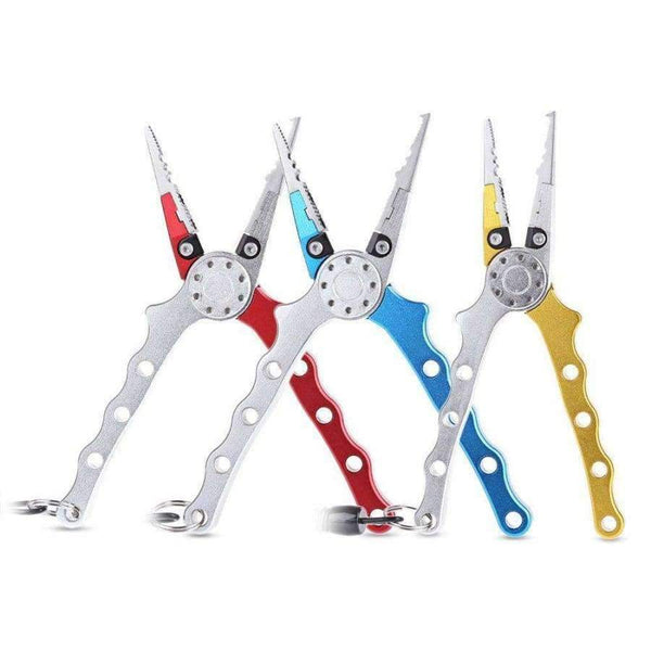 Planet Gates red Fishing Plier Aluminium Alloy Light Lure Grip Plier Scissor Pincer Nipper Wire Cutter Fishing Kit With Pouch