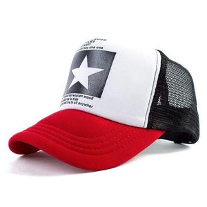 Planet Gates Red Five Star Pattern Baseball Cap Women Outdoor Baseball Hat Breathable Men Women Summer Mesh Caps Snapback Gorras