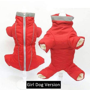 Planet Gates red for girl dog / XS 8 Winter Warm Pet Dog Clothes Waterproof Dog Coat for Small Dog Reflective Dog Jumsuit Soft Fleece Full-Covered Belly