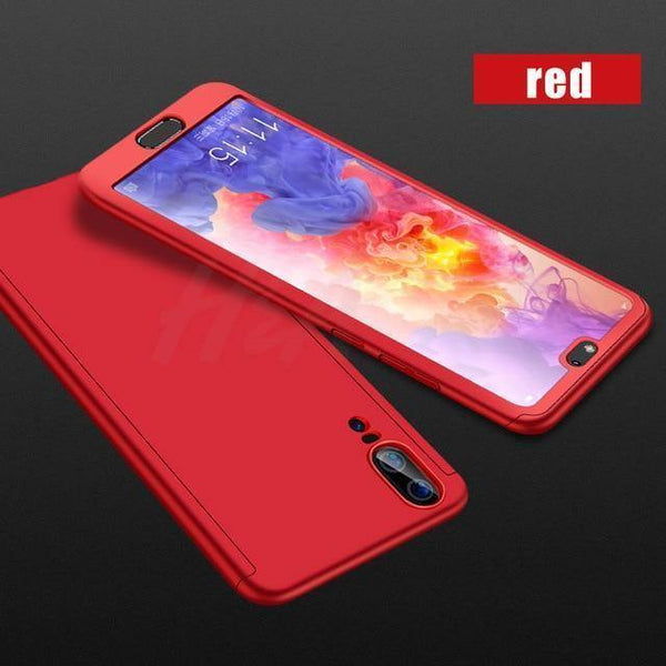 Planet Gates Red / For Huawei P20 H&A Luxury 360 Degree Full Cover Phone Case For Huawei P20 Lite P20 Pro Screen Protector Phone Cover P20 Lite P20 Pro Case Glass