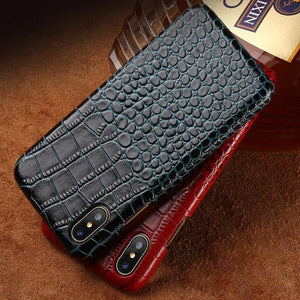 Planet Gates red / For iPhone 5 5s Crocodile skin phone case for iphone X XAS 6 7 8 8 plus 5 5s SE leather shatter-resistant luxury case
