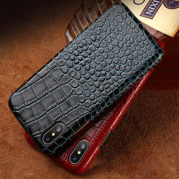 Planet Gates red / For iPhone 5 5s Crocodile skin phone case for iphone X XAS 6 7 8 8 plus 5 5s SE leather shatter-resistant luxury case