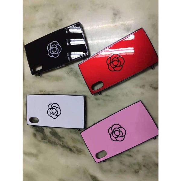 Planet Gates Red / For iPhone 6 6s South Korea Luxury Red Camellia Flower Case For iphone6 6S 6plus 7Plus X Mirror Phone Cases With Chain Strap