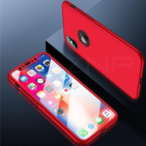 Planet Gates Red / For iPhone 6 6s ZNP 360 Full Cover Phone Case For iPhone X 8 6 6s 7 Plus 5 5s SE PC Protective Cover For iPhone XS Max XR Case Cover With Glass