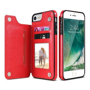 Planet Gates Red / For iPhone 7 8 Retro PU Leather Case For iPhone X 6 6s 7 8 Plus XS 5S SE Multi Card Holders Phone Cases For iPhone XS Max XR 10 Cover
